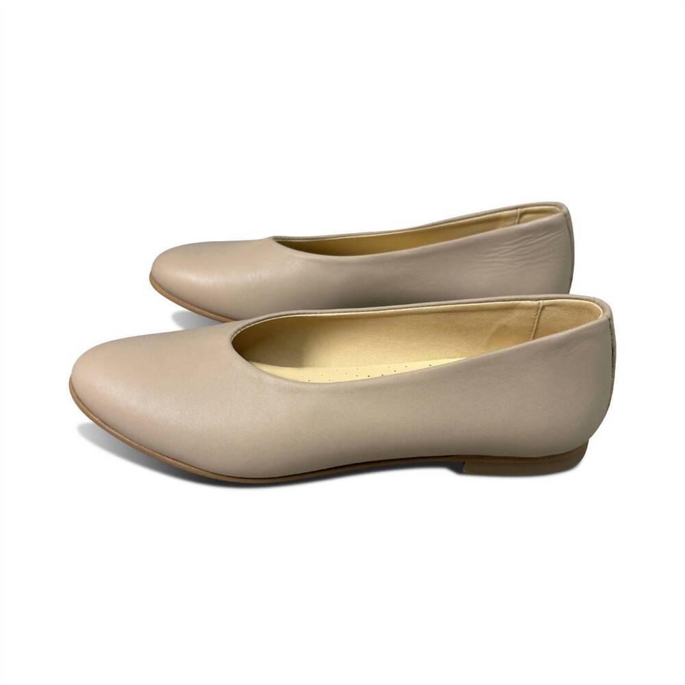 NEW ANDANINES women's toucan ballet flats in nude leather
